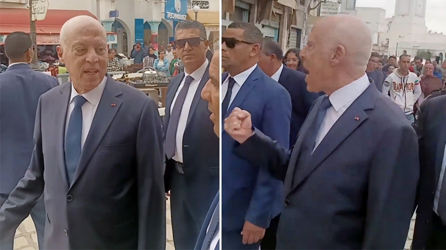 قيس سعيد يقوم بجولة في مدينة أريانة